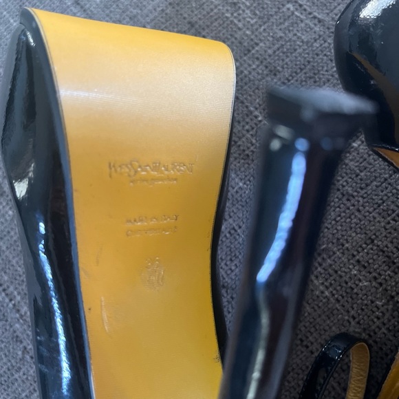 YSL Black Patent leather Ankle Strap Stilletto heels *Needs Repair* - Picture 5 of 10